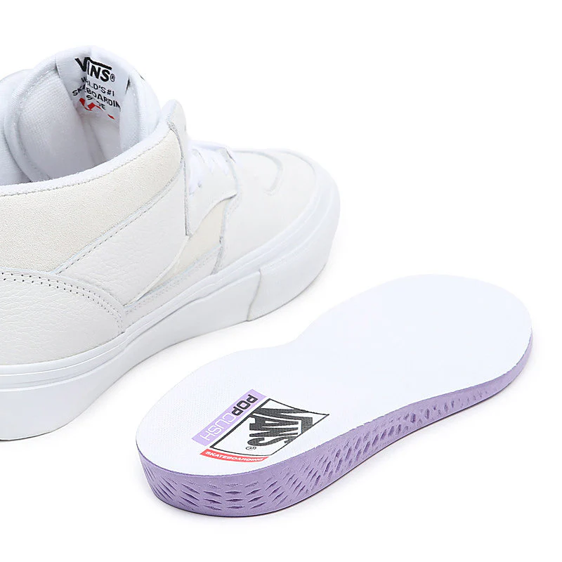 Vans Skate Half Cab Skate Shoes - White/White - Image 3