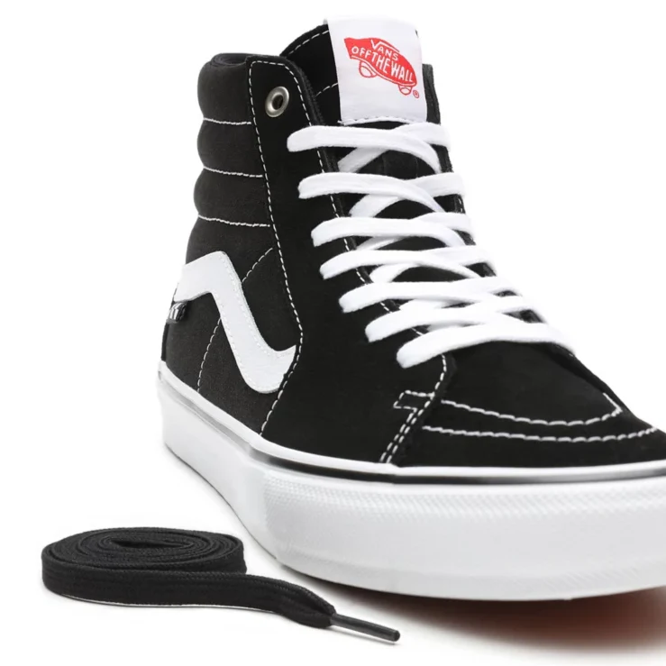 Vans Skate Sk8 Hi Skate Shoes - Black/White - Image 7
