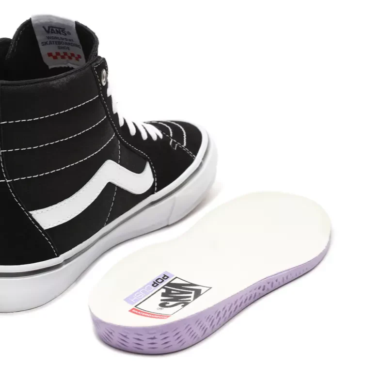 Vans Skate Sk8 Hi Skate Shoes - Black/White - Image 8