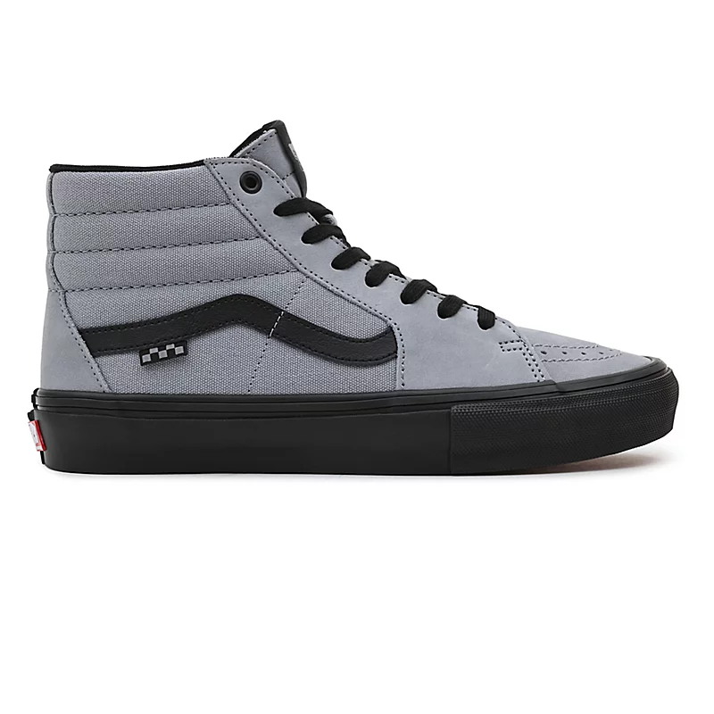 Vans Skate Sk8 Hi Skate Shoes - Nubuck Washed Blue/Black - Image 3
