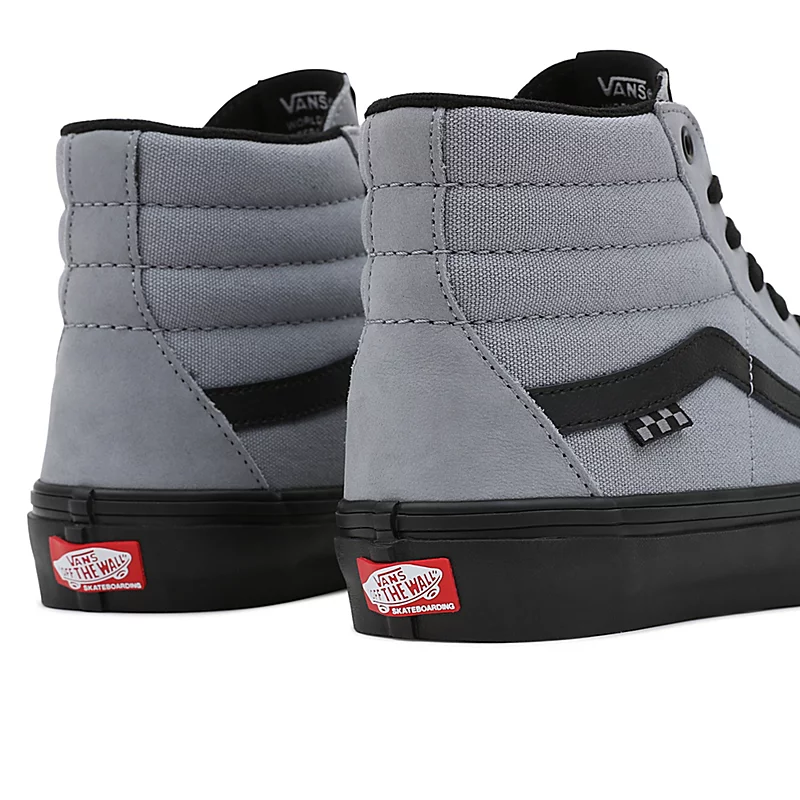 Vans Skate Sk8 Hi Skate Shoes - Nubuck Washed Blue/Black - Image 6