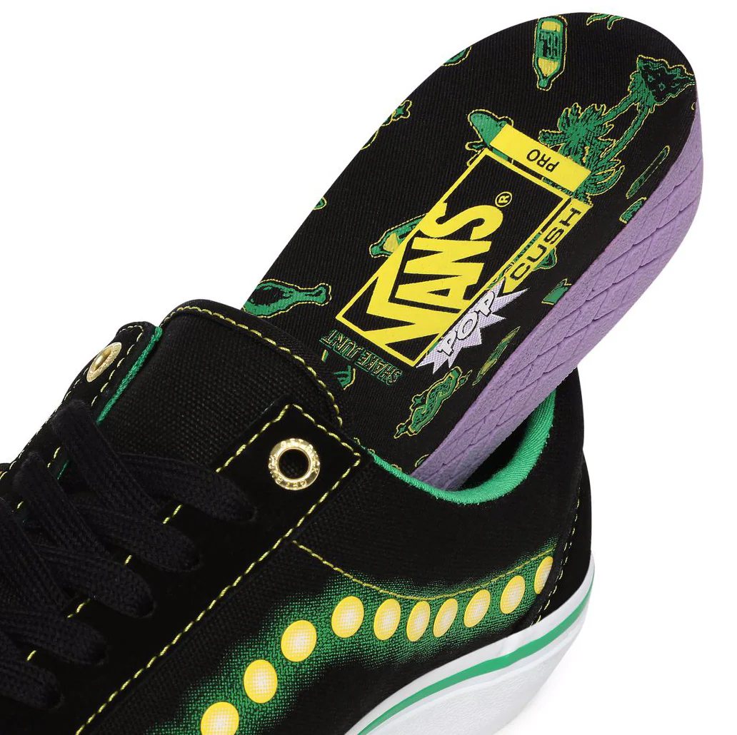 Vans X Shake Junt Old Skool Pro Shoes - Black/Green/Yellow - Image 3