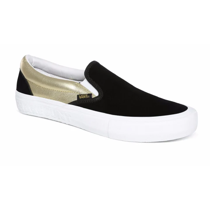 Vans x Shake Junt Slip-On Pro Shoes - Black/Metallic Gold/White - Image 5