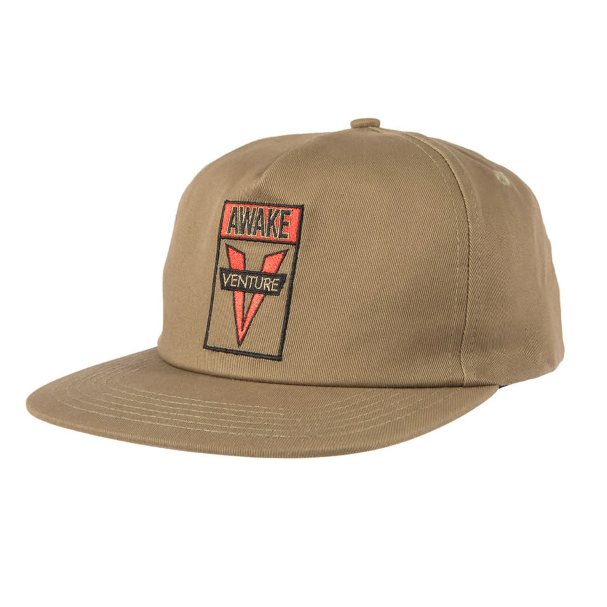 Venture - Awake Snapback Cap - Khaki/Red