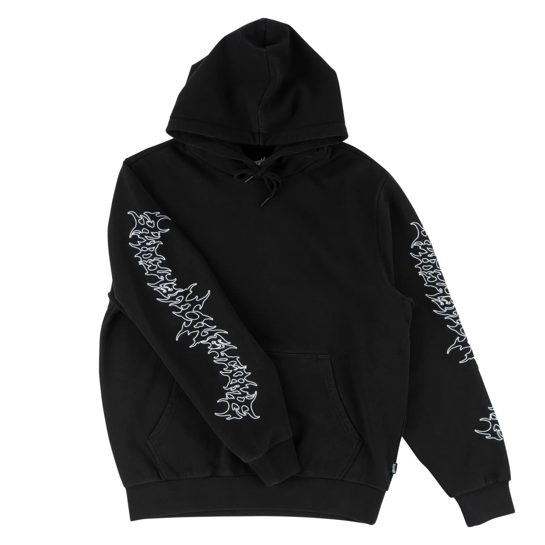 Welcome Skateboards Barb Sleeve Embroidered Pigment-Dyed Hoodie - Black - Image 2