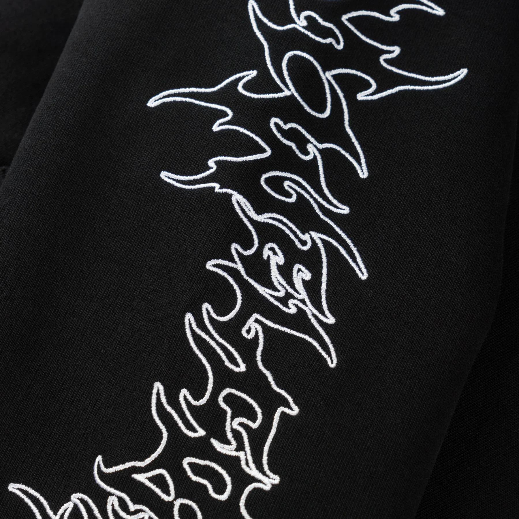Welcome Skateboards Barb Sleeve Embroidered Pigment-Dyed Hoodie - Black - Image 3