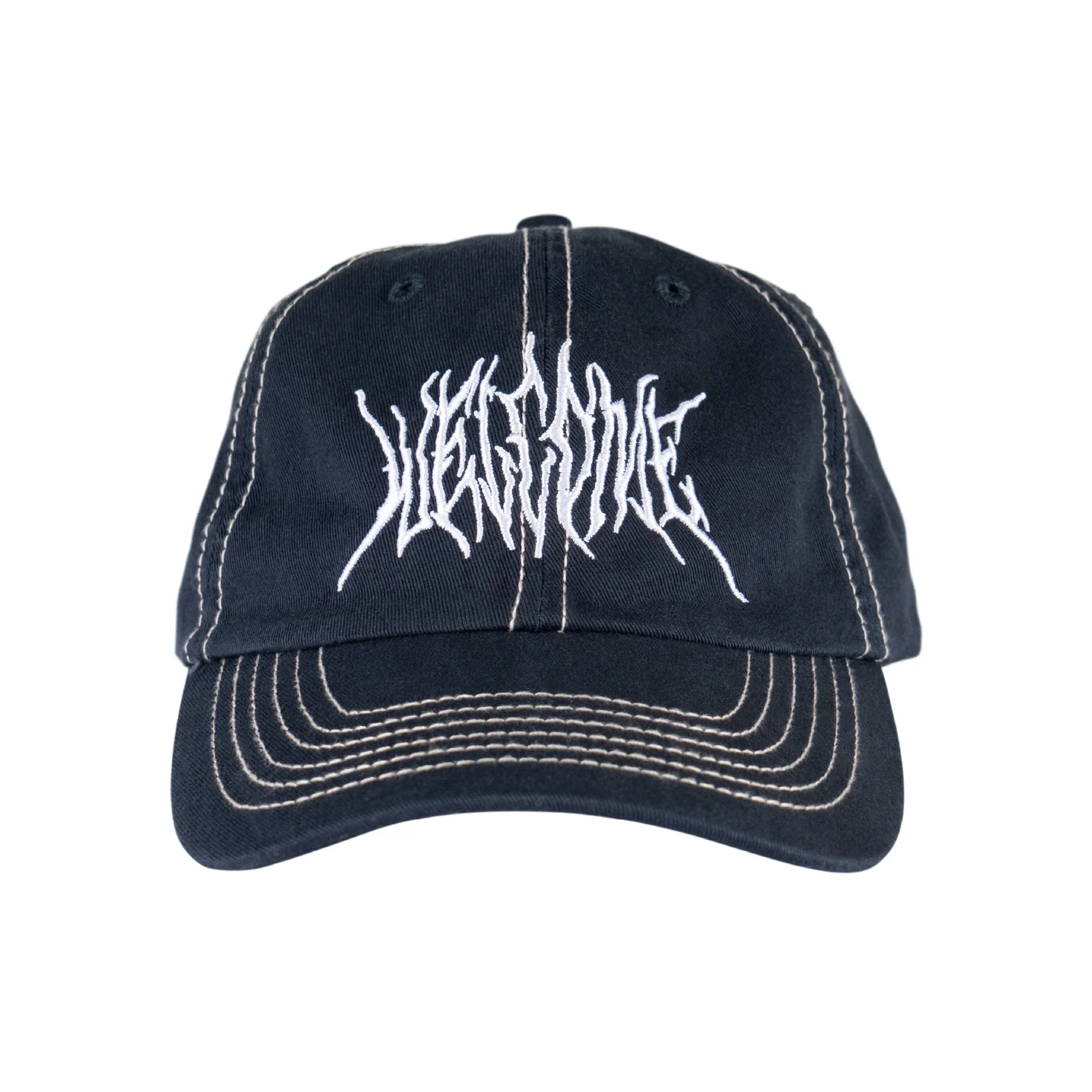 Welcome Skateboards Caste Unstructured Contrast-Stitch Hat - Navy / White - Image 2