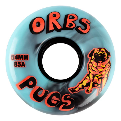 Welcome Skateboards Orbs Pugs - 85A Soft Blue/Blue Split Skateboard Wheels - 54mm - Image 2