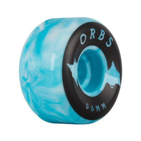 Welcome Skateboards Orbs Specters Swirls Blue/White Skateboard Wheels 56mm - Image 2