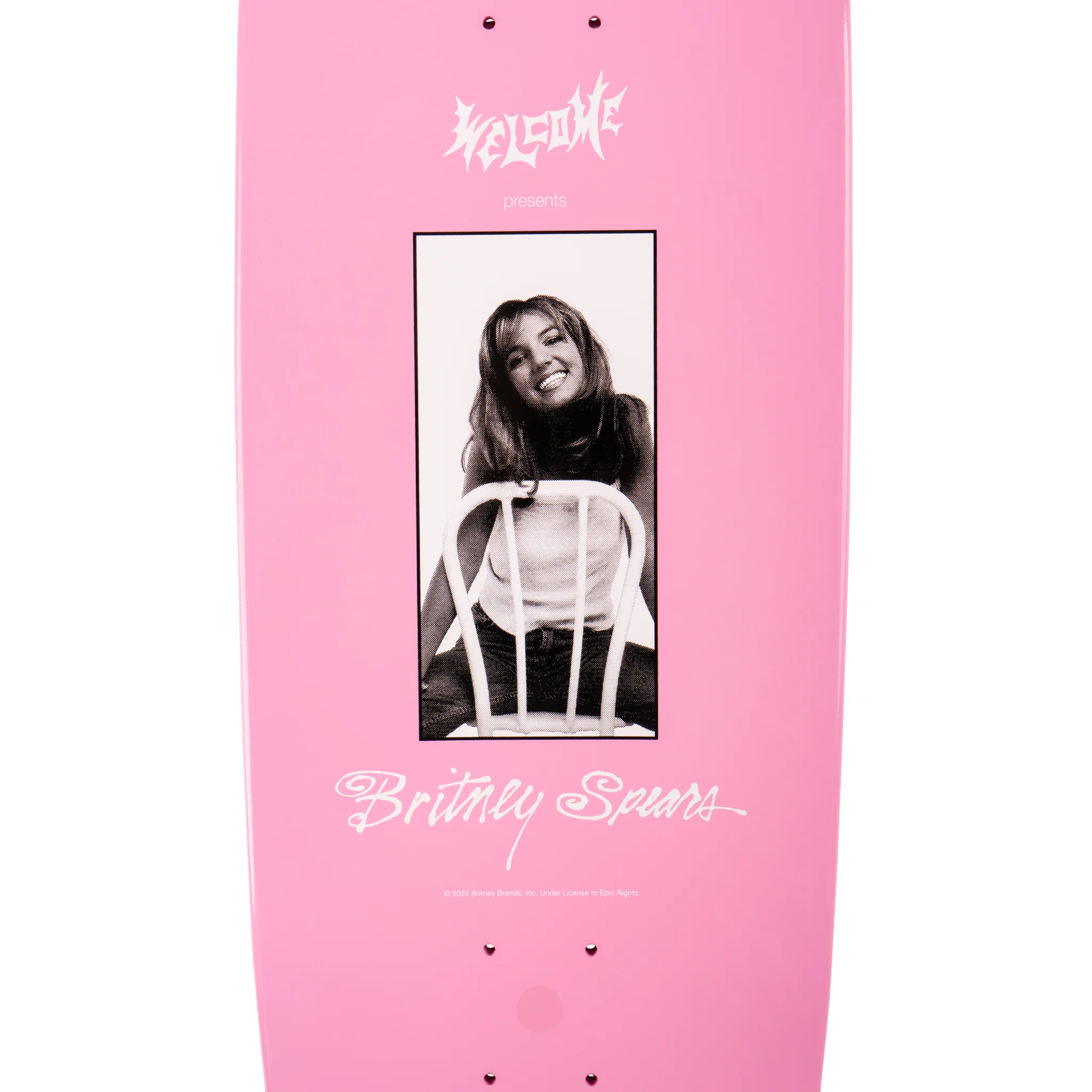 Welcome X Britney Spears Baby One More Time On Boline 2.0 Skateboard Deck Pink Glitter - 9.5" - Image 7
