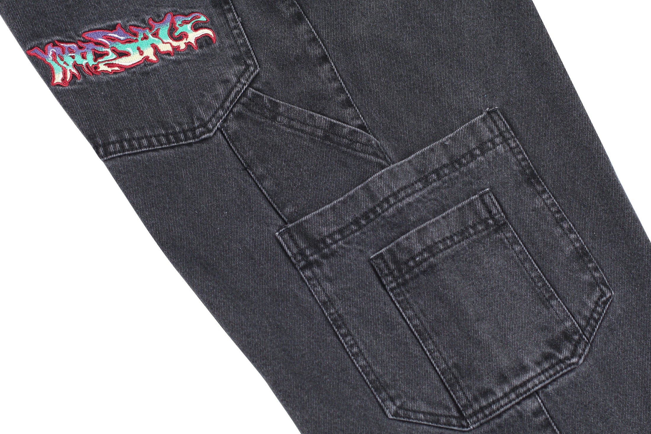Yardsale Dreamscape Denim Cargos - Black - Image 5