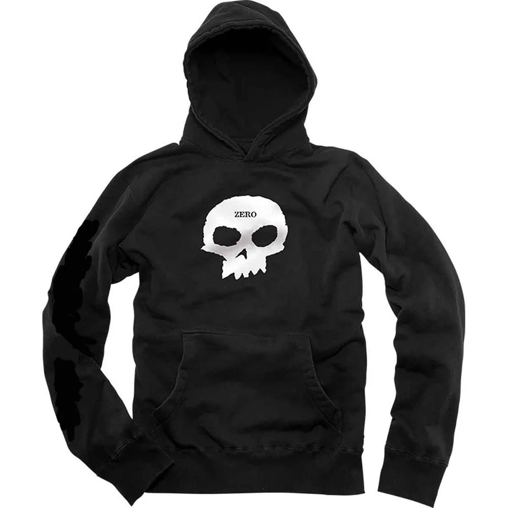Zero Skateboards Single Skull Hood - Black